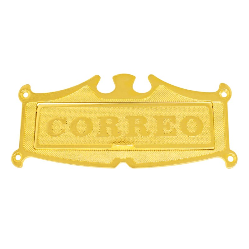 Placa buzón clásico chico latón brillante HE-820-03 Arte Fino