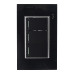 Placa con 3 apagadores secillos Tiffany Cristal 9785 Adir