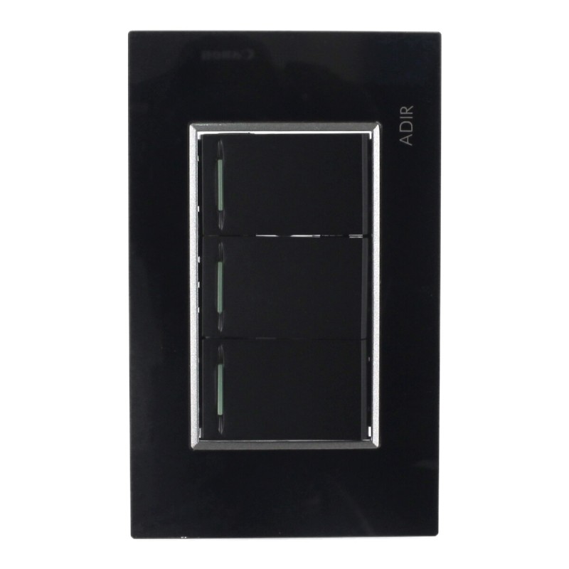 Placa con 3 apagadores secillos Tiffany Cristal 9785 Adir