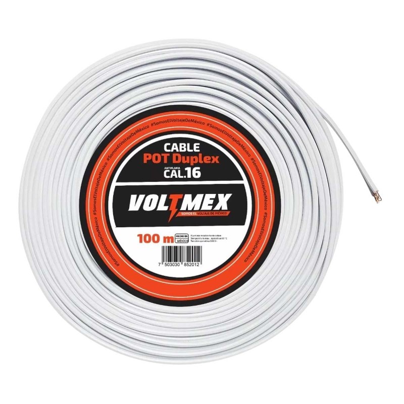 Cable pot duplex calibre 16 100 metros VOLTMEX