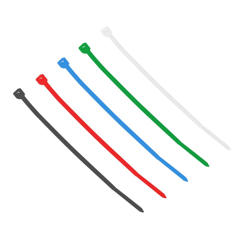 Cinchos de plástico 100 mm x 2.5 mm varios colores 100 piezas 5798 Sanelec