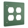 Tapa no metálica pesada cuadrada para 2 tomas dobles verde TPRD019V ARGOS
