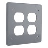 Tapa no metálica pesada cuadrada para 2 tomas dobles gris TPRD019G ARGOS