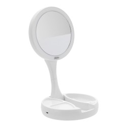Espejo de maquillaje plegable doble cara con luz led 14442 Mavrik