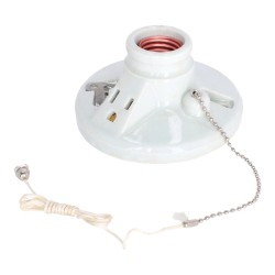 Portalámpara de porcelana con contacto y cadena FU0407 Fulgore