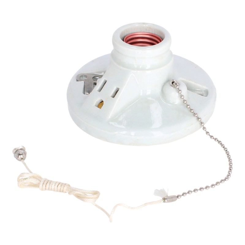 Portalámpara de porcelana con contacto y cadena FU0407 Fulgore