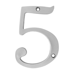 Número decorativo 5 de 4" niquel satinado Ashico