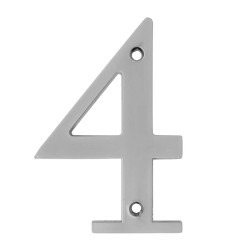 Número decorativo 4 de 4" niquel satinado Ashico