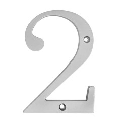 Número decorativo 2 de 4" niquel satinado Ashico