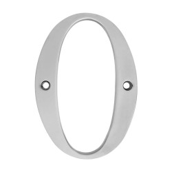 Número decorativo 0 de 4" niquel satinado Ashico