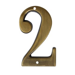 Número decorativo #2 latón antiguo Ashico