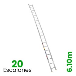 Escalera Recta de Aluminio Tubular 20 Escalones 77-78