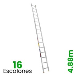 Escalera Recta de Aluminio Tubular 16 Escalones 77-76