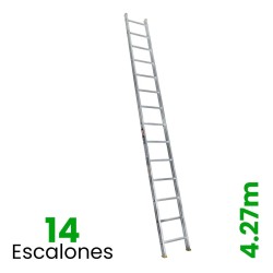 Escalera Recta de Aluminio Tubular 14 Escalones 77-75