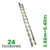 Escalera de Extensión de Aluminio Tubular 24 Escalones 77-317