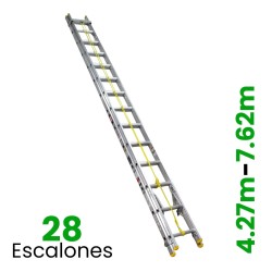 Escalera de Extensión de Aluminio Tubular 28 Escalones 77-31