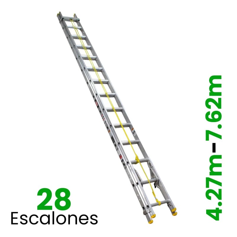 Escalera de Extensión de Aluminio Tubular 28 Escalones 77-31