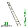 Escalera de Extensión de Aluminio Tubular 28 Escalones 77-31