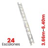 Escalera de Extensión de Aluminio Tubular Akron 24 Escalones 77-29