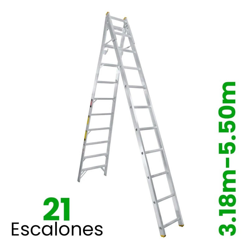 Escalera Convertible de Aluminio Akron 21 Escalones 77-21
