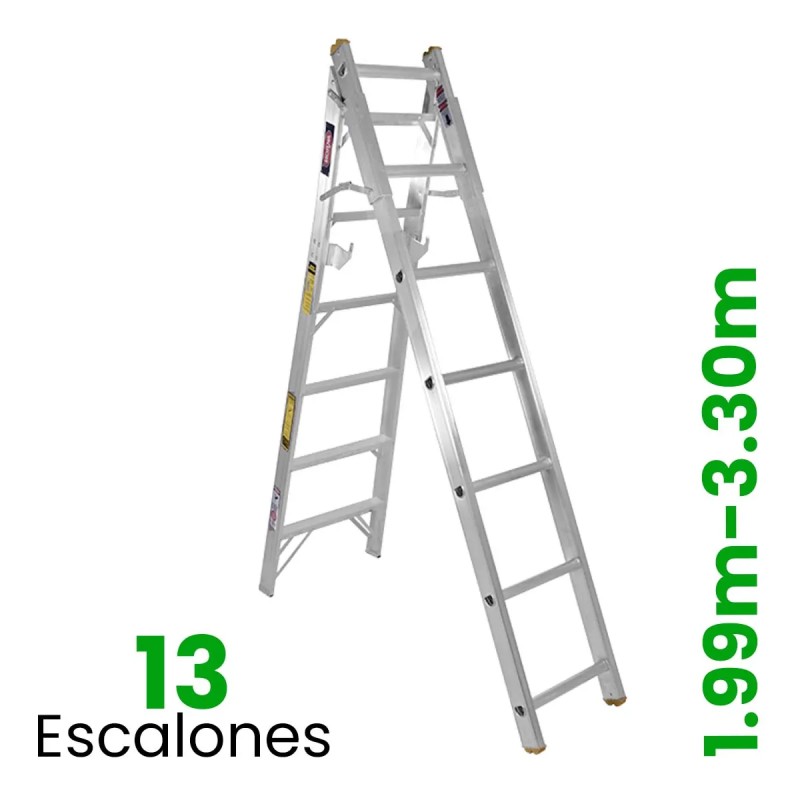 Escalera Convertible de Aluminio Akron 13 Escalones 77-19