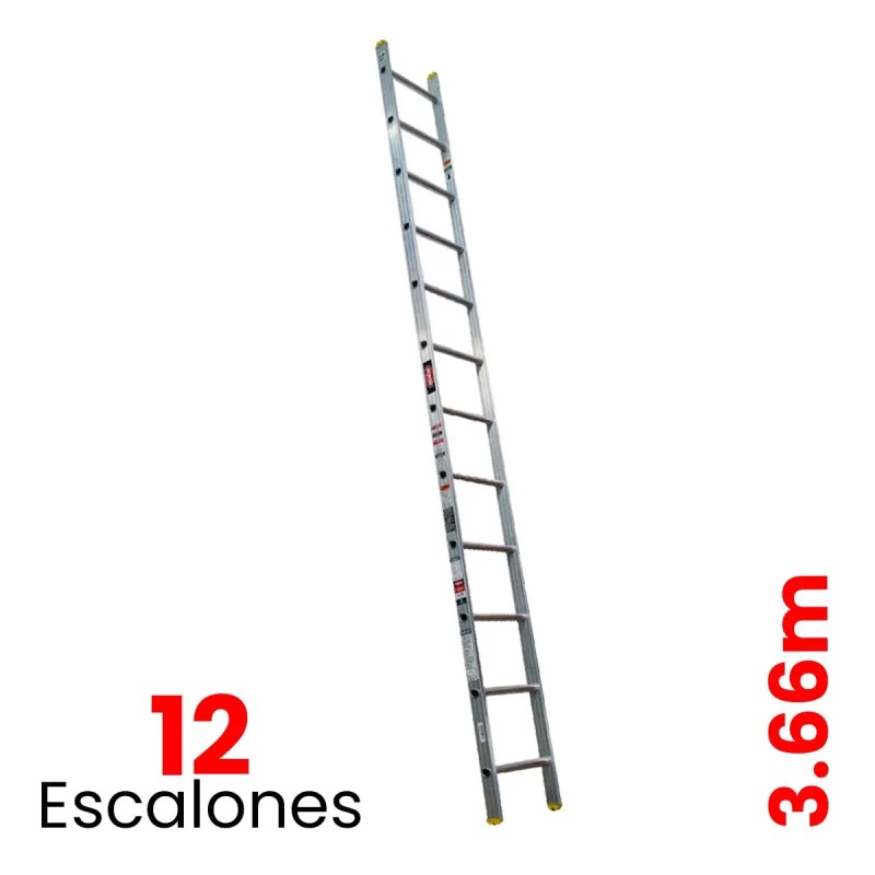 Escalera Recta de Aluminio Tubular Akron 12 Escalones 77-17