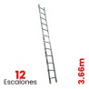 Escalera Recta de Aluminio Tubular Akron 12 Escalones 77-17