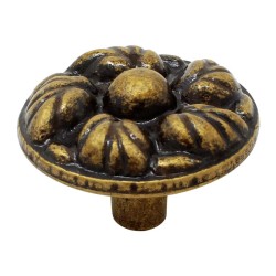 Jaladera botón Flor chica latón antiguo 117141 Rish