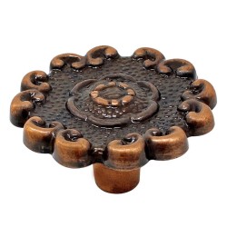 Jaladera botón Flor grande cobre antiguo 117288 Rish