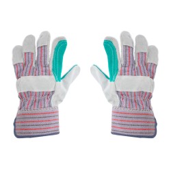 Guante de carnaza con dorso de mezclilla sencillo 99-602 Derma Care