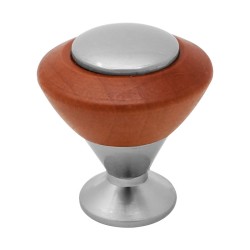 Jaladera pomo Nebula niquel satin / madera 200 Ashico