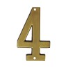 Número decorativo #4 latón antiguo Ashico