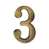 Número decorativo #3 latón antiguo Ashico
