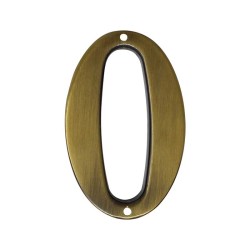 Número decorativo #0 latón antiguo Ashico