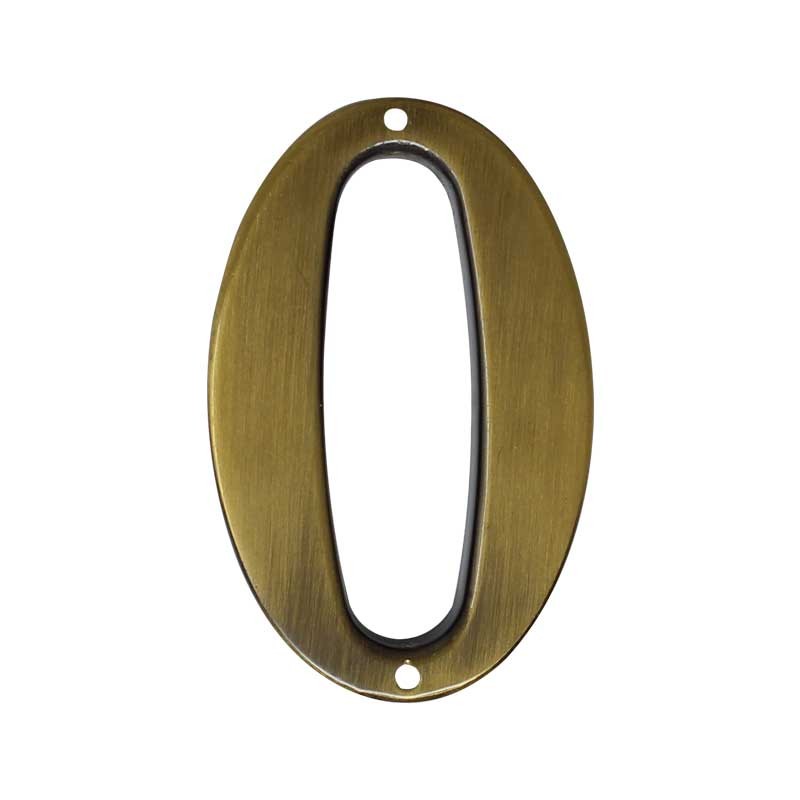 Número decorativo #0 latón antiguo Ashico