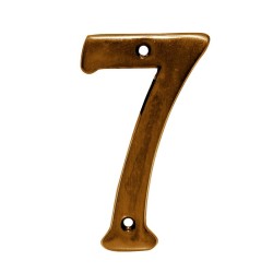 Número decorativo #7 latón antiguo Dexter