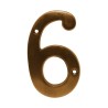 Número decorativo #6 latón antiguo Dexter