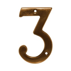 Número decorativo #3 latón antiguo Dexter