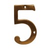 Número decorativo #5 latón antiguo Dexter