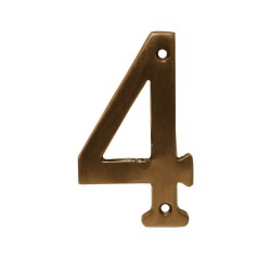 Número decorativo #4 latón antiguo Dexter