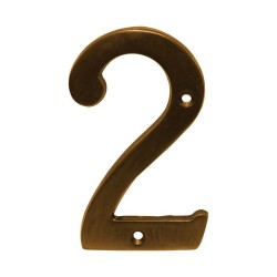 Número decorativo #2 latón antiguo Dexter