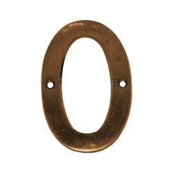 Número decorativo #0 latón antiguo Dexter