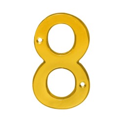 Número decorativo #8 latón brillante Dexter