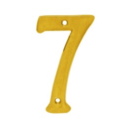 Número decorativo #7 latón brillante Dexter