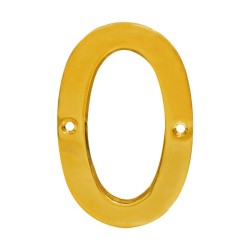 Número decorativo #0 latón brillante Dexter