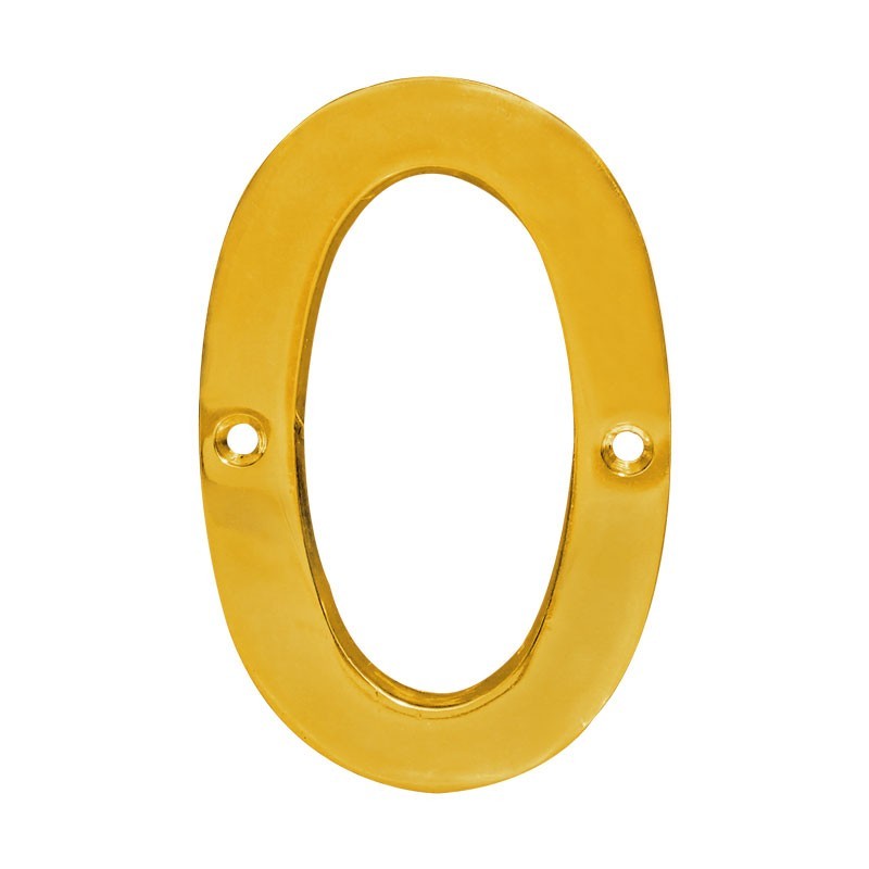 Número decorativo #0 latón brillante Dexter