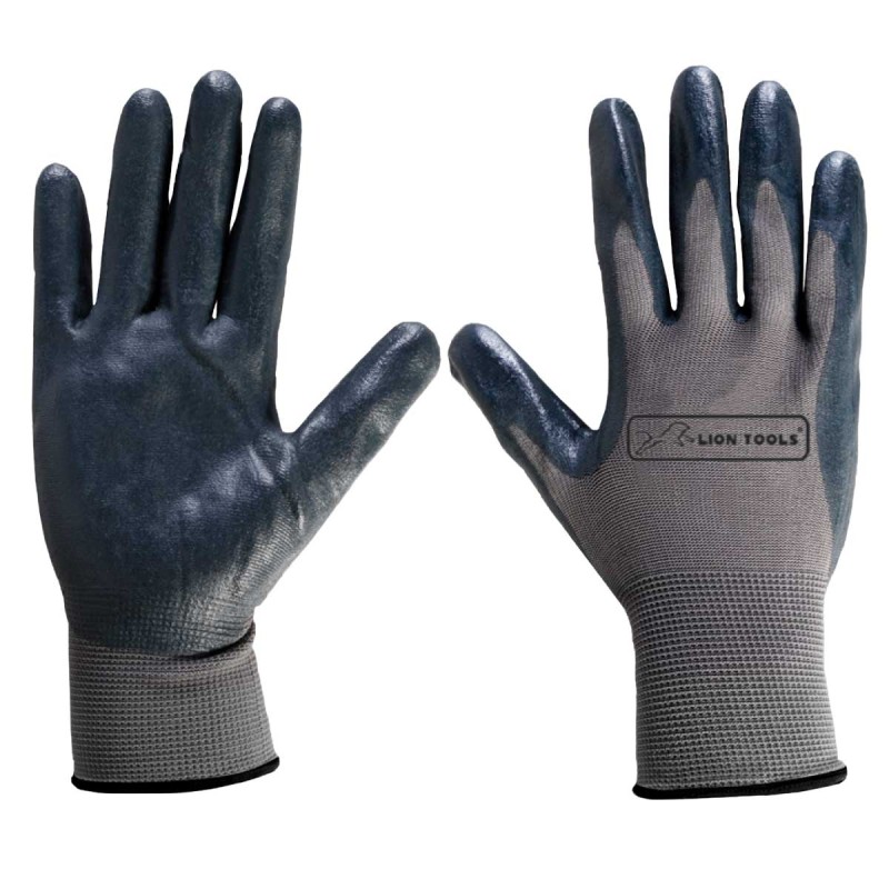 Guantes palma de nitrilo negro mediano 0859 Lion Tools