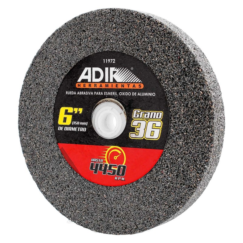 Rueda abrasiva para esmeril 6" grano 36 11972 Adir