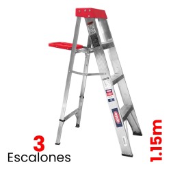 Escalera De Tijera Aluminio Akron 3 Escalones 77-10 150kg