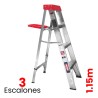 Escalera De Tijera Aluminio Akron 3 Escalones 77-10 150kg